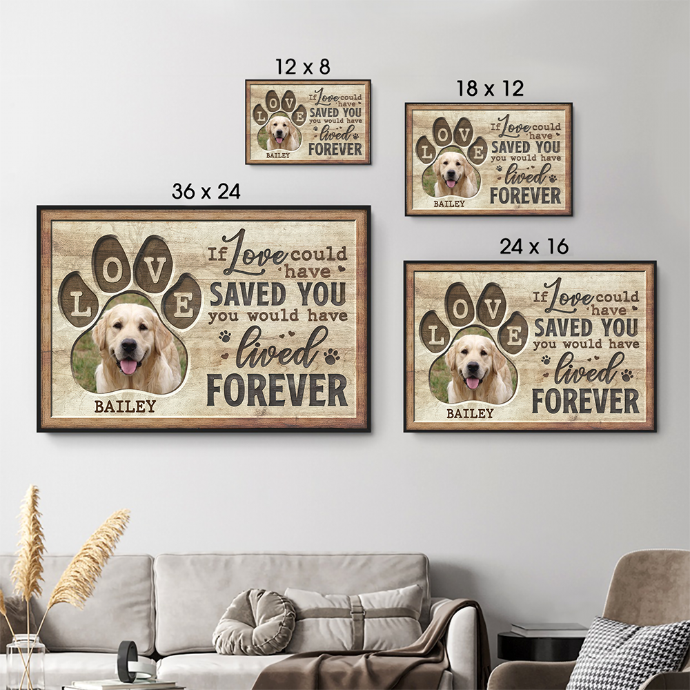Custom Photo Memorial You Would Have Lived Forever | Personalized Sympathy Gifts for Pet Lovers, Dog Mom, Dog Dad, Cat Mom, Cat Dad | Canvas