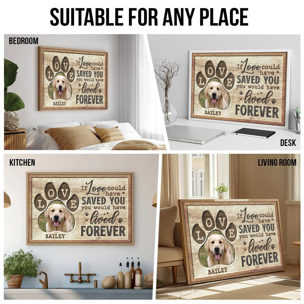 Custom Photo Memorial You Would Have Lived Forever | Personalized Sympathy Gifts for Pet Lovers, Dog Mom, Dog Dad, Cat Mom, Cat Dad | Canvas