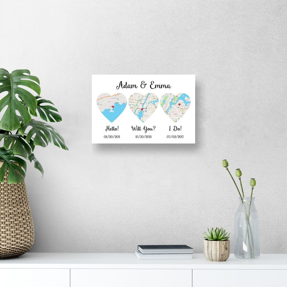 Hello - Will You - I Do - Custom Wall Art/Canvas Print - Personalized Gift For Couples, Boyfriend, Girlfriend | Valentine, Anniversary, Birthday