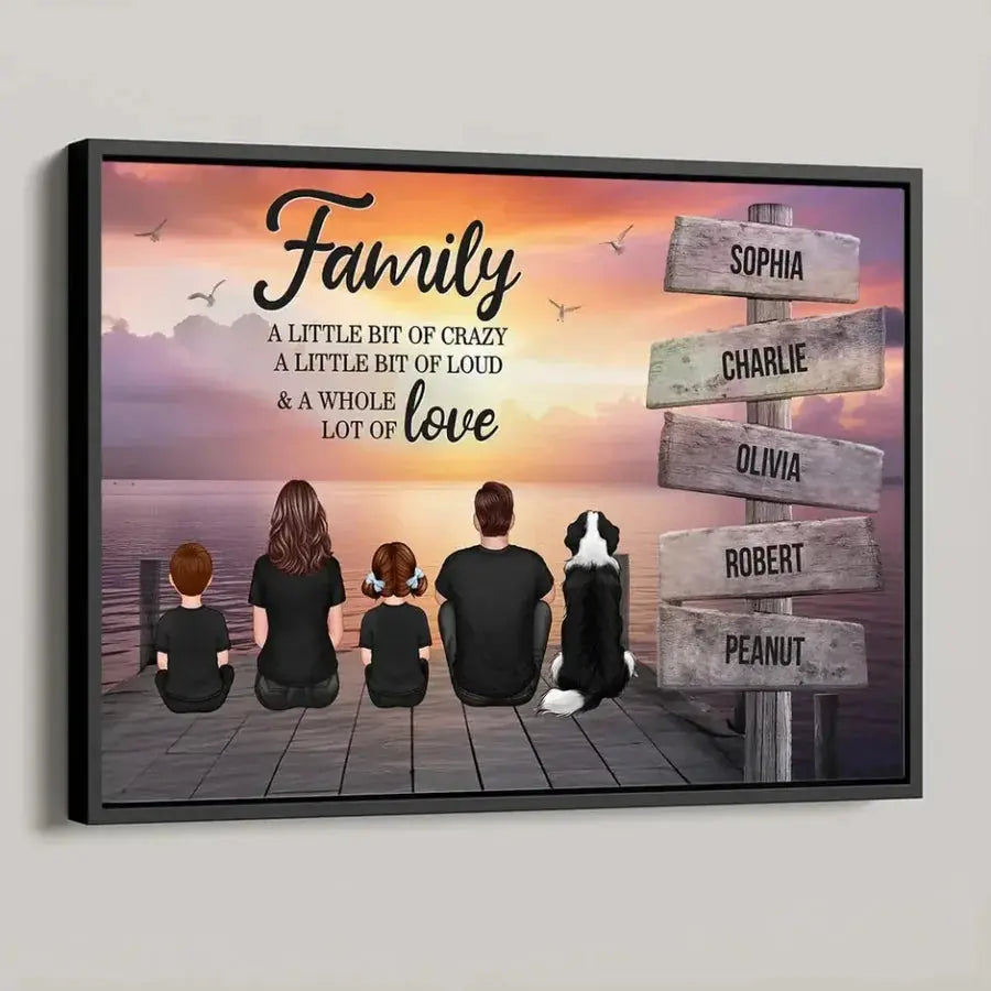 Custom Back View Family - Personalized Canvas - Gift For Family Members, Mom and Dad