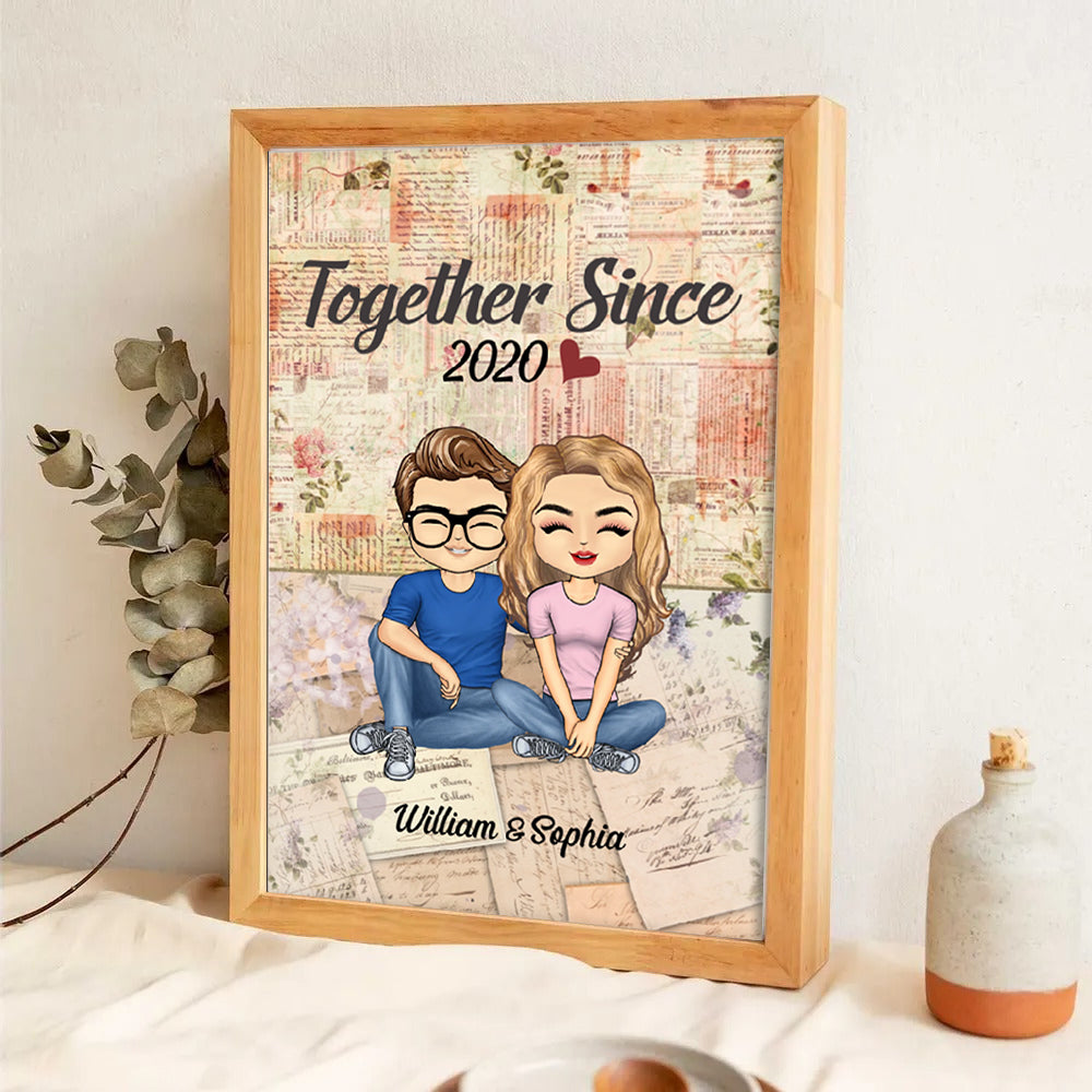 Together Since Husband Wife - Personalized Canvas Print - Gift For Her/Him, Husband/Wife, Couples on Anniversary, Valentine's Day