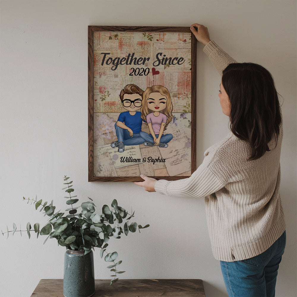 Together Since Husband Wife - Personalized Canvas Print - Gift For Her/Him, Husband/Wife, Couples on Anniversary, Valentine's Day