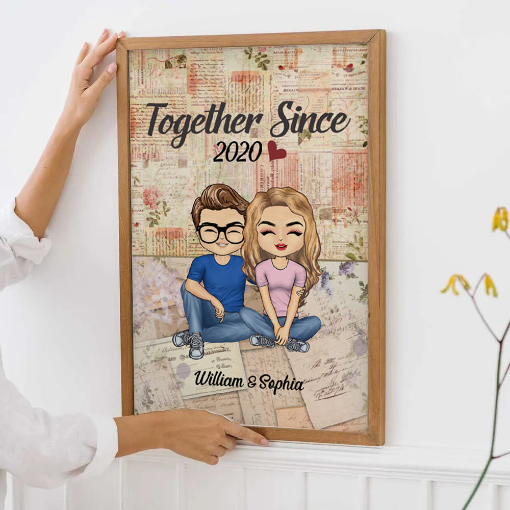 Together Since Husband Wife - Personalized Canvas Print - Gift For Her/Him, Husband/Wife, Couples on Anniversary, Valentine's Day