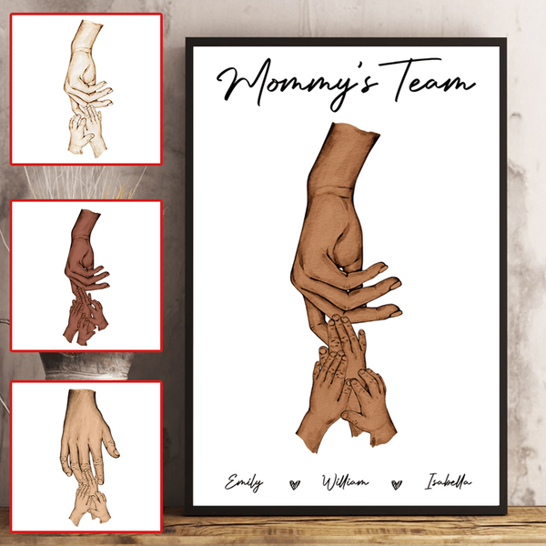 Mom Holding Kid's Hands - Custom Canvas Prints - Personalized Gift for Mother's Day, Black History Month, Juneteenth, or Any Occasion