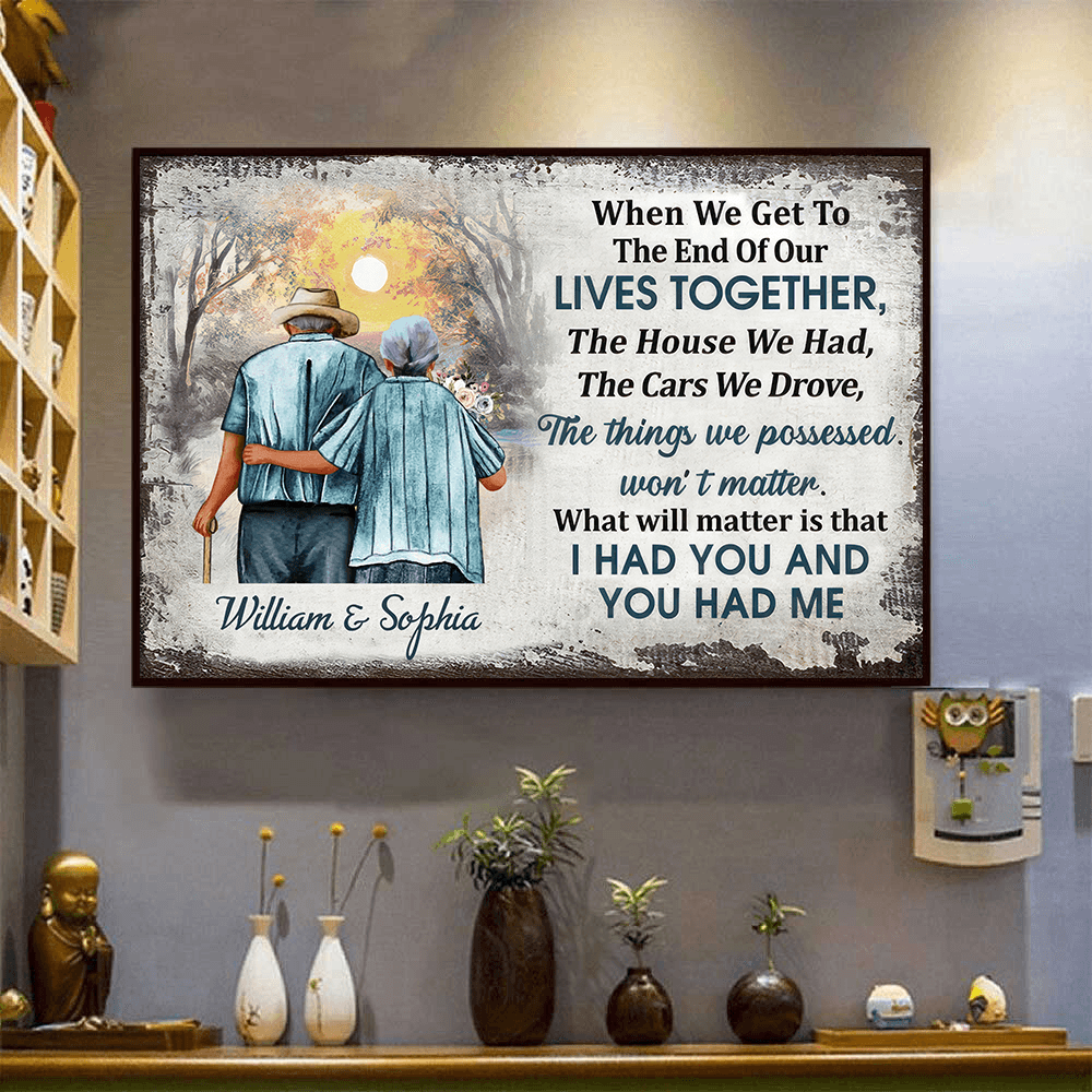 Together To The End - Custom Wall Art - Personalized Gift For Grandparent, Couple, Valentine, Anniversary, Husband, Wife, Her/Him