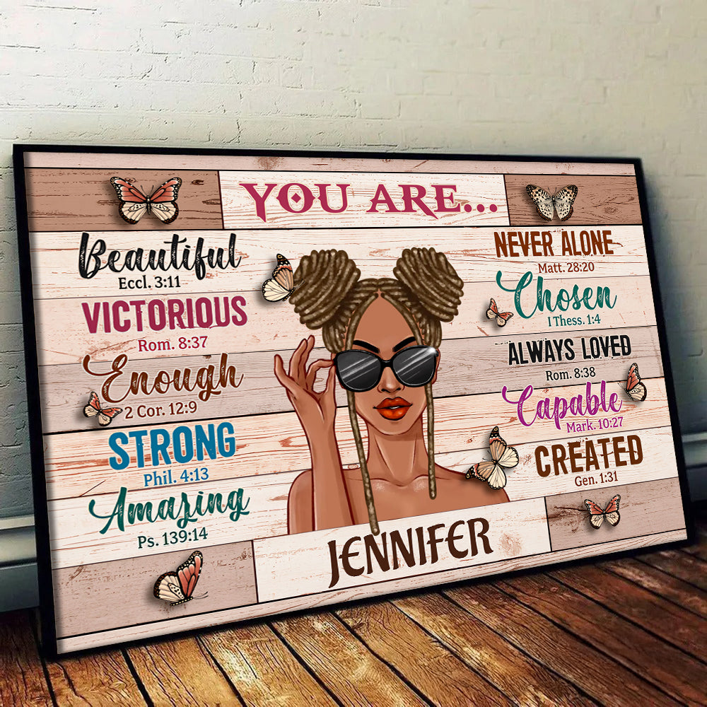You Are Beautiful Victorious - Personalized Canvas - Gift for Black Woman, Black Girl, African American, Black History Month, Juneteenth