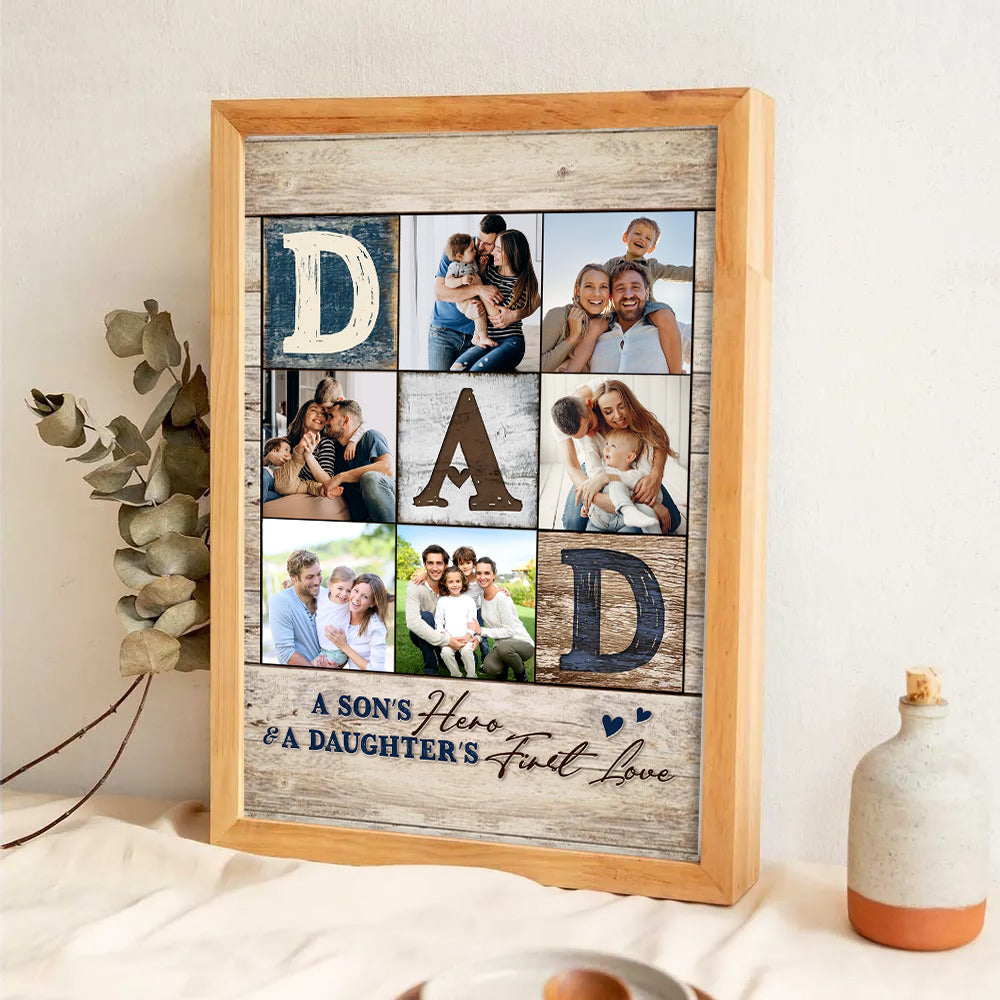 Custom Photo Collage You Are The World - Personalized Canvas - Gift For Dad, Father&#39;s Day