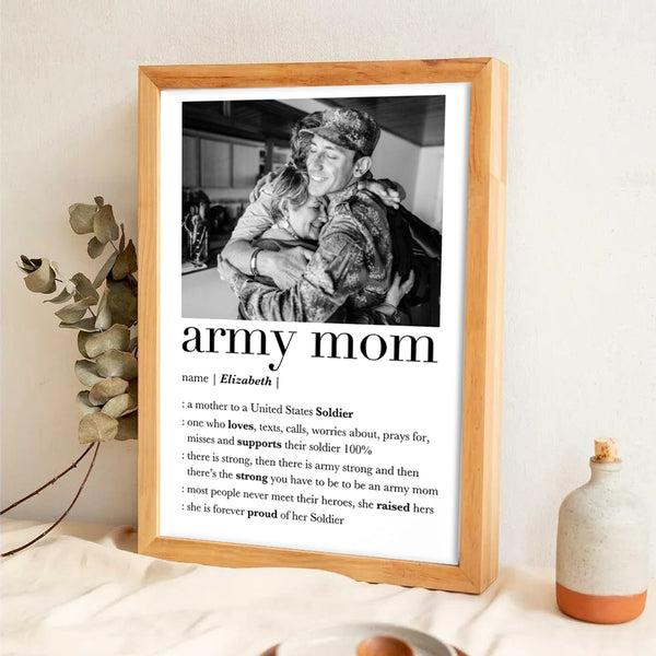 Custom Photo Army Mom - Personalized Canvas - Gift For Soldier Mother, Mothers Day Gift