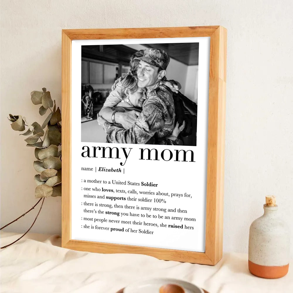 Custom Photo Army Mom - Personalized Canvas - Gift For Soldier Mother, Mothers Day Gift