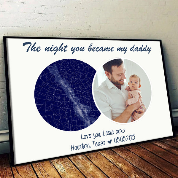 Custom Photo The Night You Became My Daddy - Personalized Canvas - New Dad Gift From Wife, First Father's Day