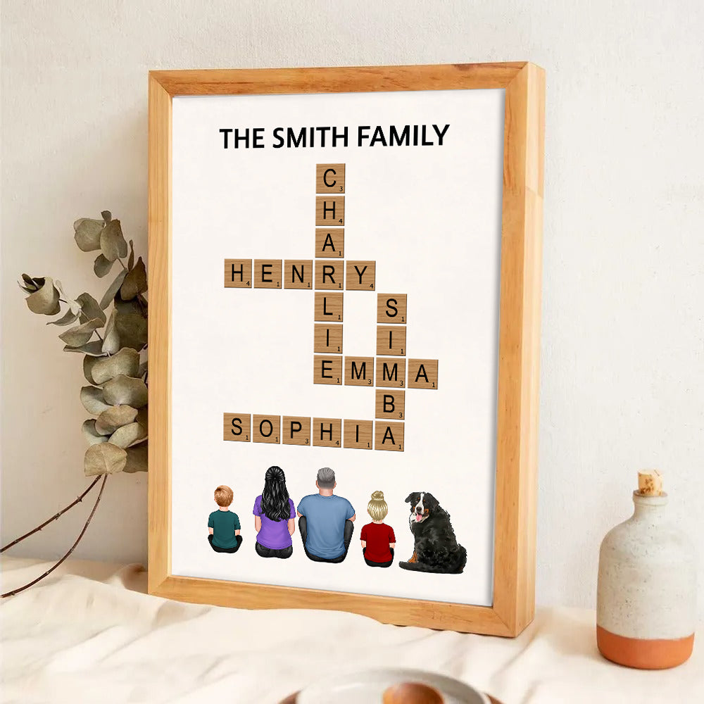 Family Make Your Own Crossword - Personalized Canvas Print - Gift For Family Members, Mom and Dad