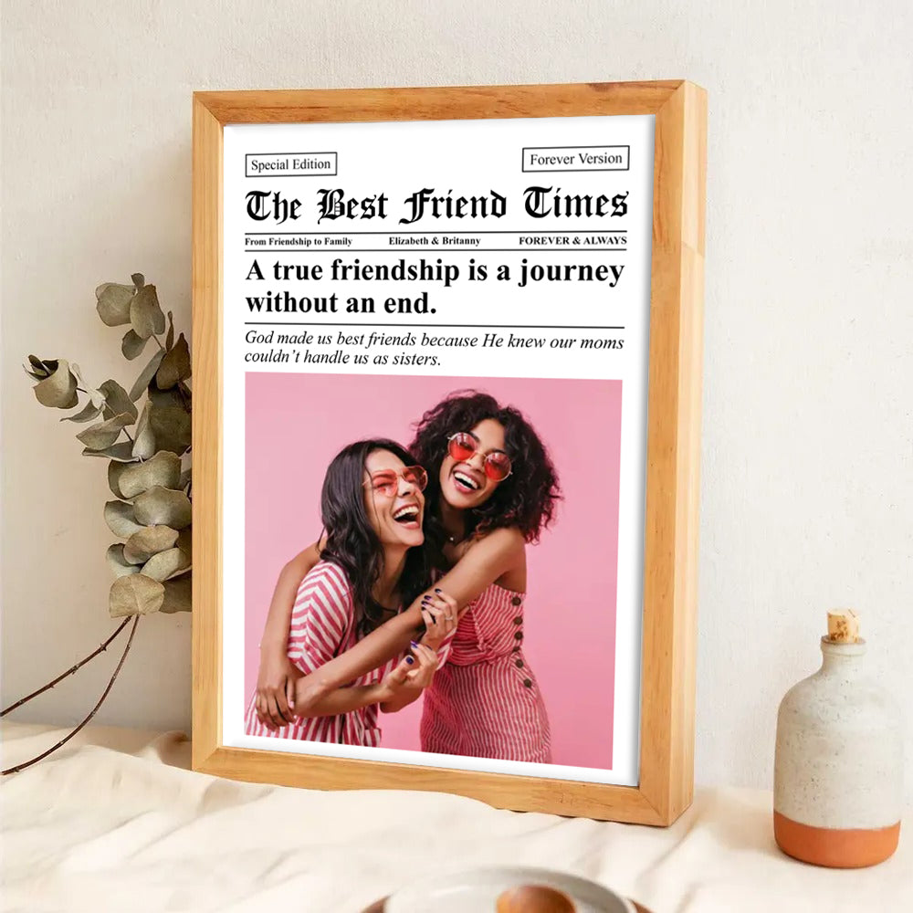 Custom Photo Newspaper The BFF Times - Personalized Canvas Prints - Gift For Her, Besties, Friends, Sister