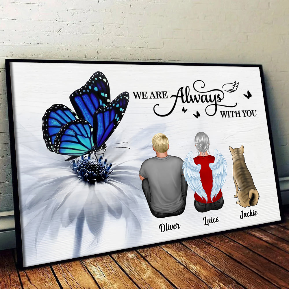 Butterfly I Am Always With You - Personalized Canvas - Gift For Family Members, Mom, Dad, Dog, Cat, Memorial