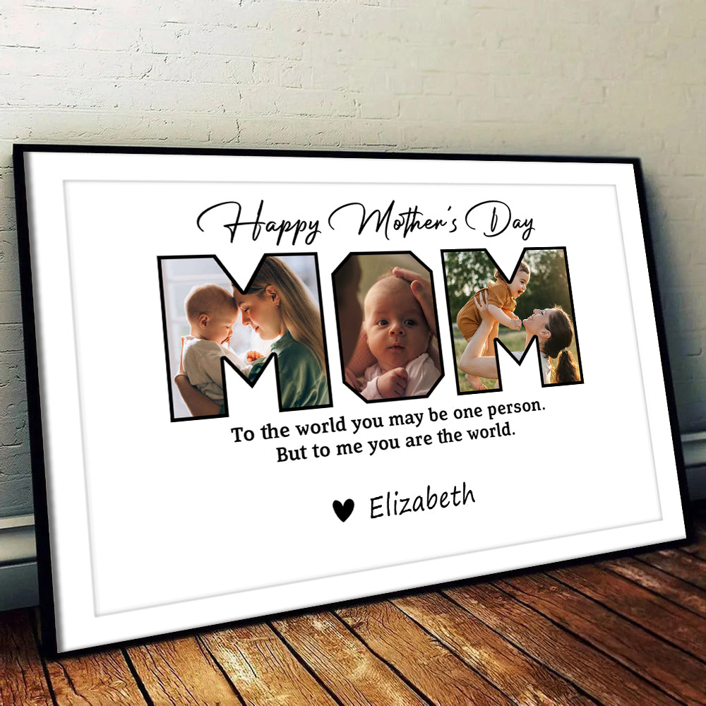 Custom Photo Happy Mother's Day To Mom - Personalized Canvas - Gift For Mom, Mother's Day