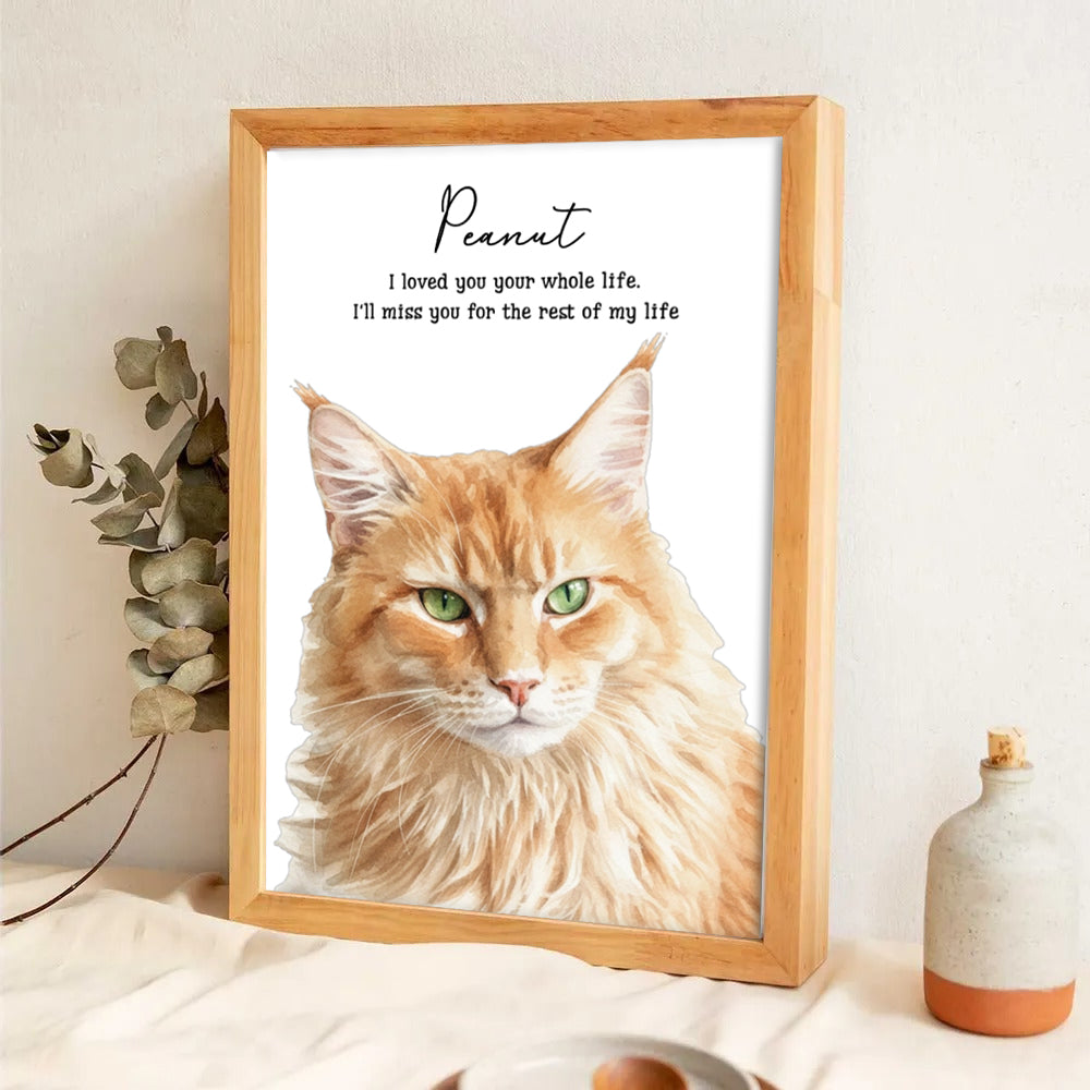 Custom Photo Realistic Watercolor Art Memorial Dog Cat - Personalized Canvas Prints - Sympathy Gift For Pet Owners, Pet Lovers