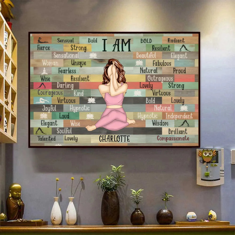 I Am Yoga Girl - Personalized Horizontal Canvas - Gift For Yoga Lovers, Mental Health Gifts