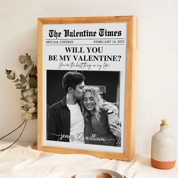 Will You Be My Valentines - Personalized Canvas Print - Gift For Her/Him, Husband/Wife, Couples on Anniversary, Valentine's Day