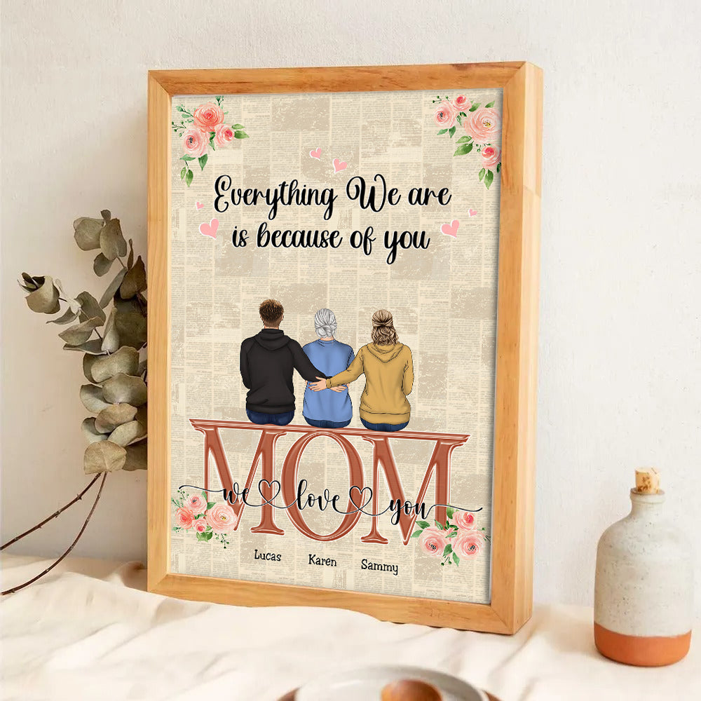 Mom You Are The World - Personalized Canvas - Gift For Gift For Mom, Mother's Day