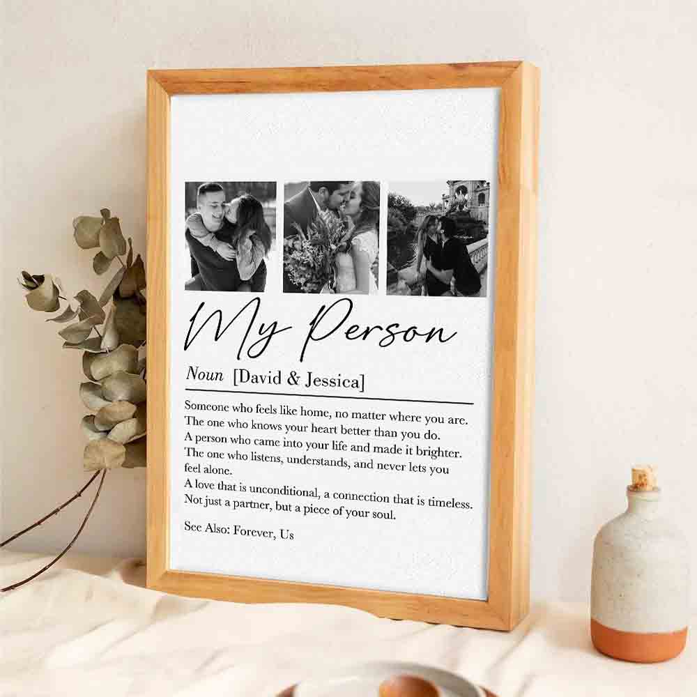 Custom Photo Couple My Person Defination - Personalized Canvas Prints - Gift For Her/Him, Husband/Wife, Couples on Anniversary, Valentine's Day