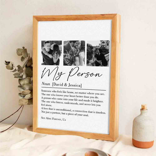 Custom Photo Couple My Person Defination - Personalized Canvas Prints - Gift For Her/Him, Husband/Wife, Couples on Anniversary, Valentine's Day