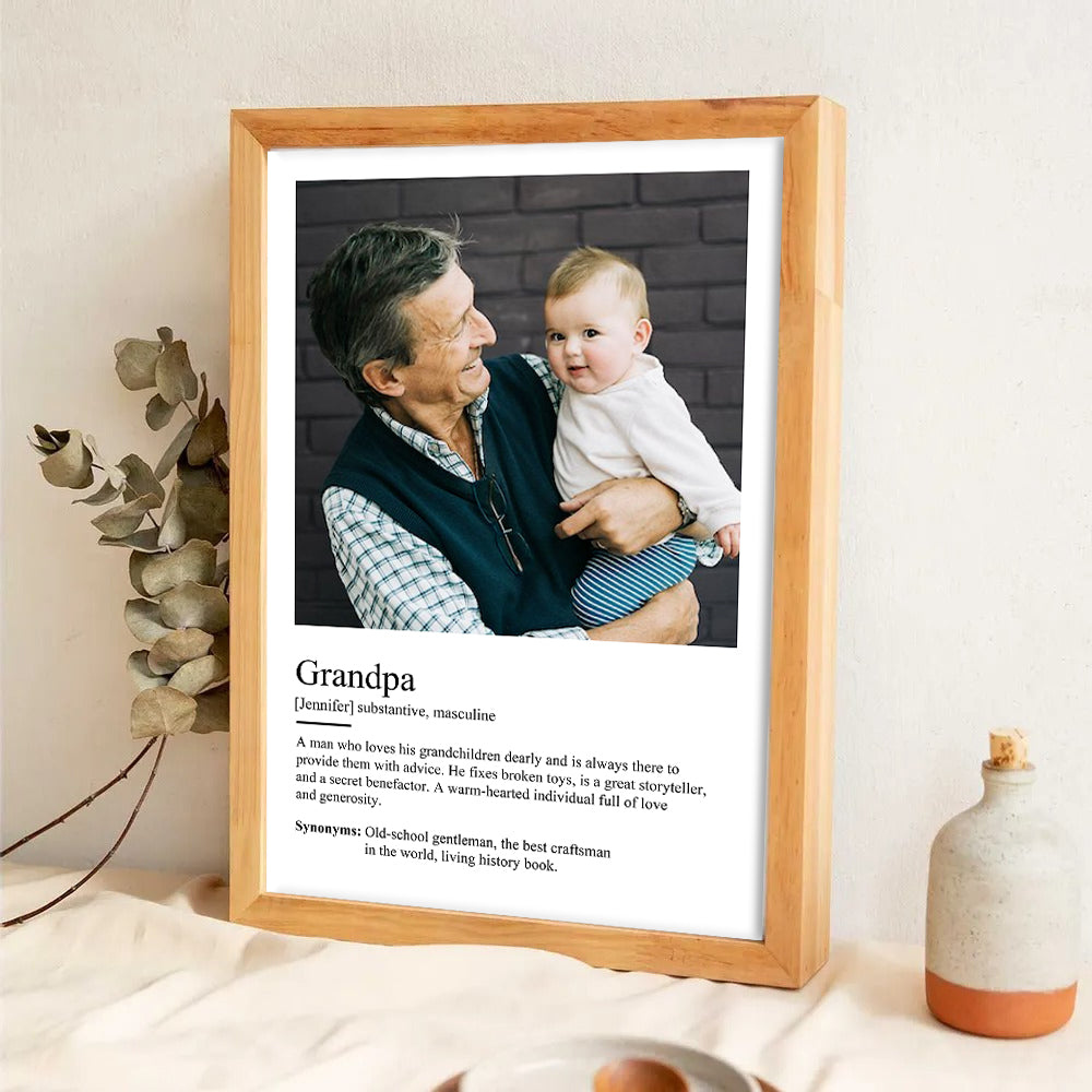 Custom Photo Grandpa Definition - Personalized Canvas - Father's Day Gift For Grandpa, Grandfather