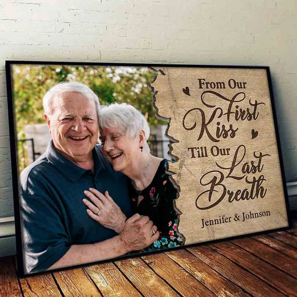 Custom Photo Till Our Last Breath Couple - Personalized Canvas Print - Gift For Her/Him, Husband/Wife, Couples on Anniversary, Valentine's Day