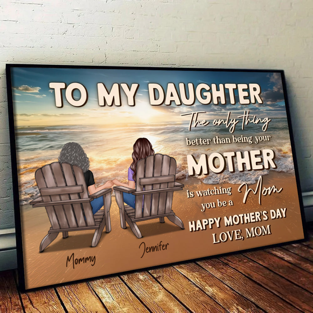 Beach Landscape To My Daughter From Mom - Personalized Canvas Prints - Mother's Day Gift For Daughter