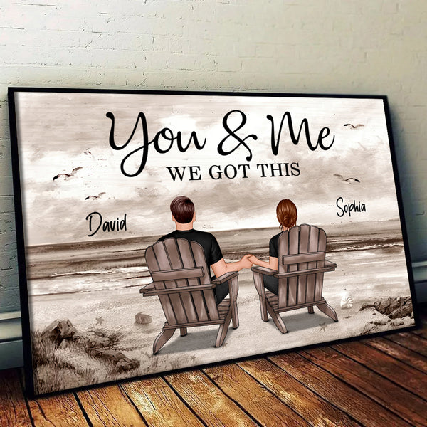 Eternal Love Couple Beach Landscape Retro Vintage - Personalized Canvas - Gift For Her/Him, Husband/Wife, Couples on Anniversary, Valentine's Day