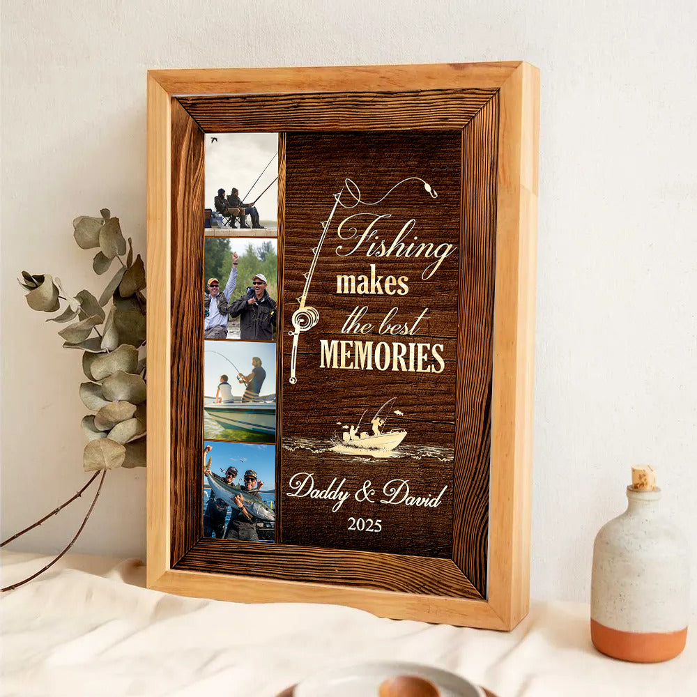 Custom Photo Fishing Makes The Best Memories - Personalized Canvas Print - Gift For Fisher, Fisherman, Fishing Lovers