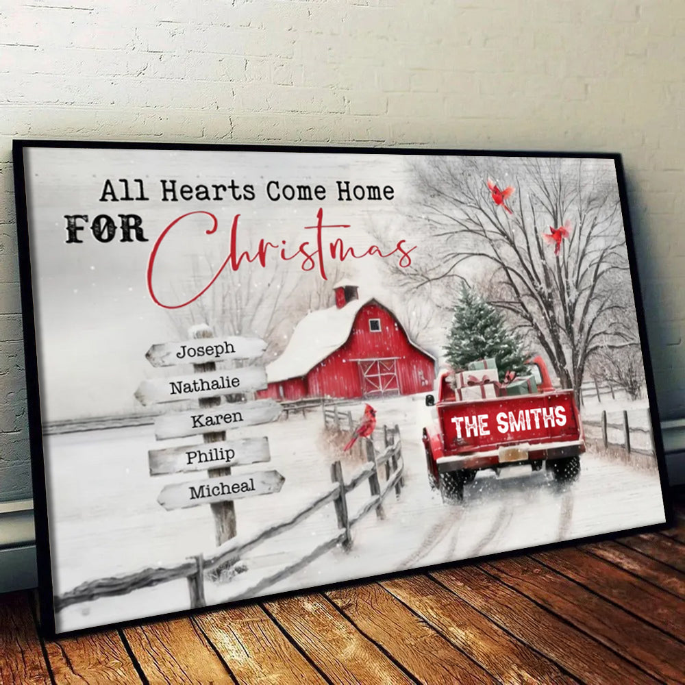 All Roads Lead Home At Christmas - Personalized Canvas - Gift For Family Members, Mom and Dad