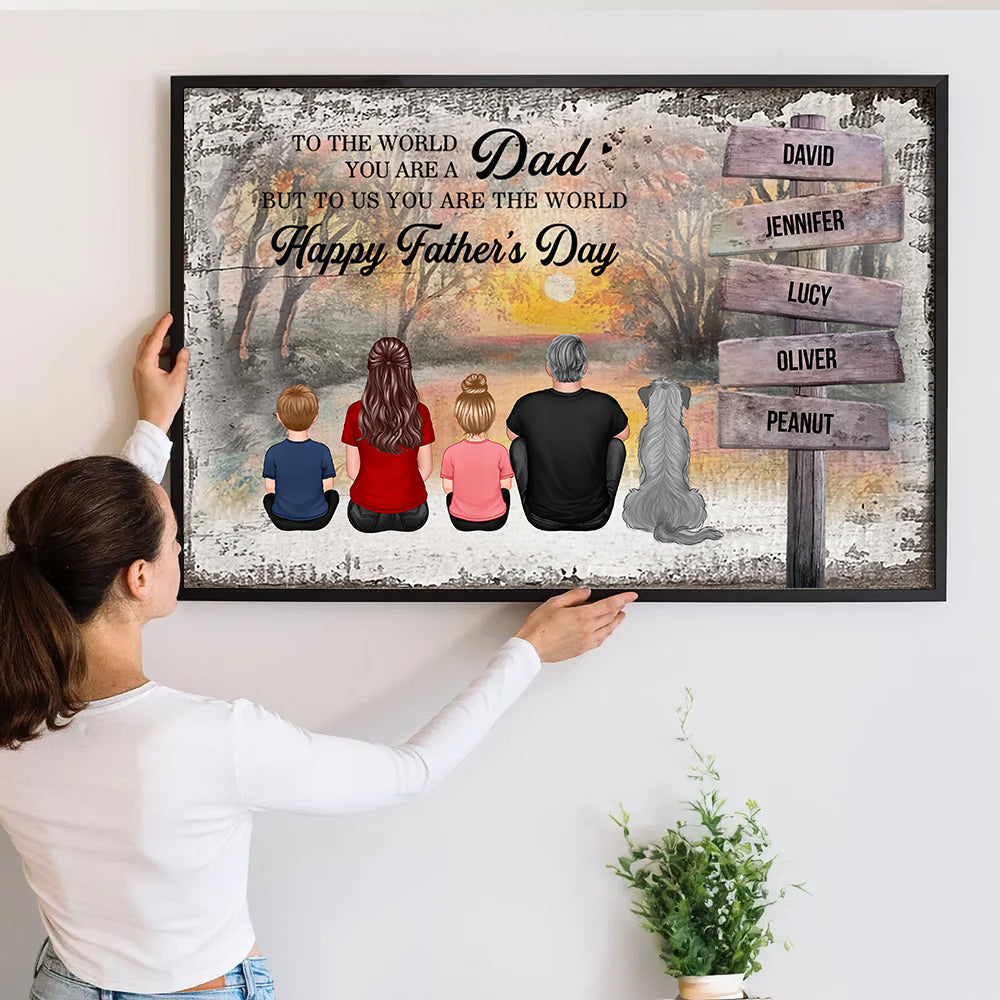 Custom Back View Family - Personalized Canvas - Gift For Family Members, Mom and Dad