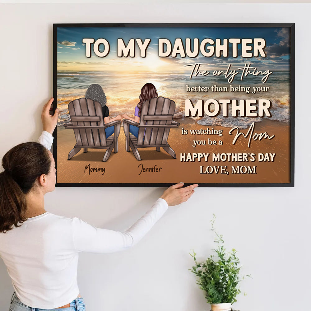 Beach Landscape To My Daughter From Mom - Personalized Canvas Prints - Mother's Day Gift For Daughter