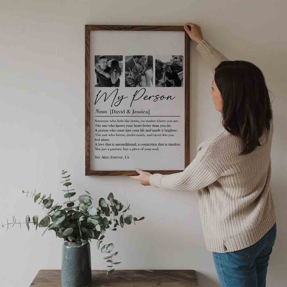 Custom Photo Couple My Person Defination - Personalized Canvas Prints - Gift For Her/Him, Husband/Wife, Couples on Anniversary, Valentine's Day