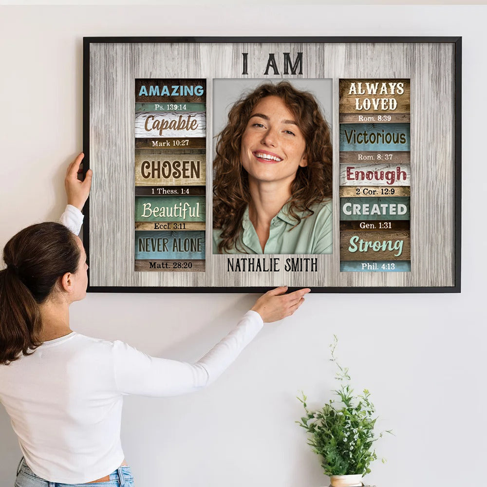 Christian God Says You Are - Personalized Canvas - Christian Gift, Bible Verses