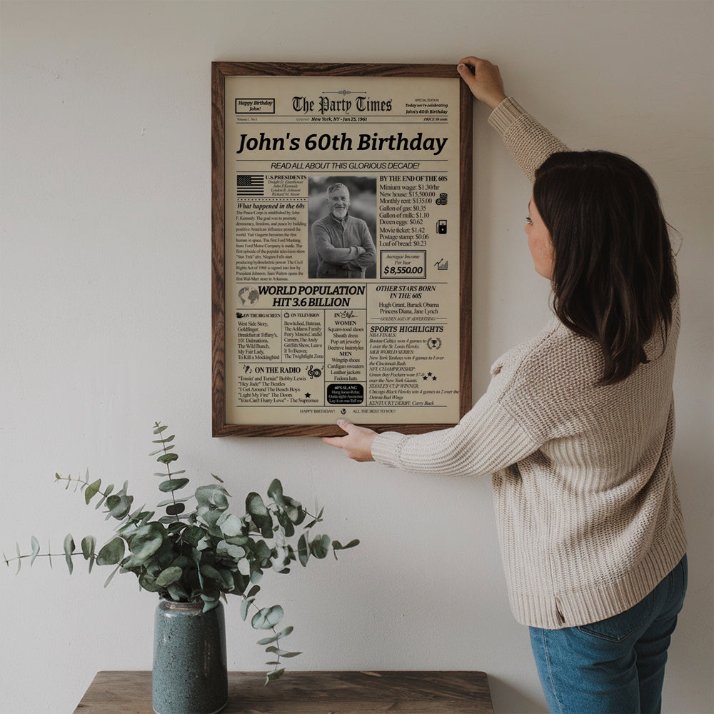 Funny Birthday Gift Ideas for 40th 50th 60th 70th - Custom Photo Canvas - For Mom & Dad, For Her & Him, For Wife & Husband