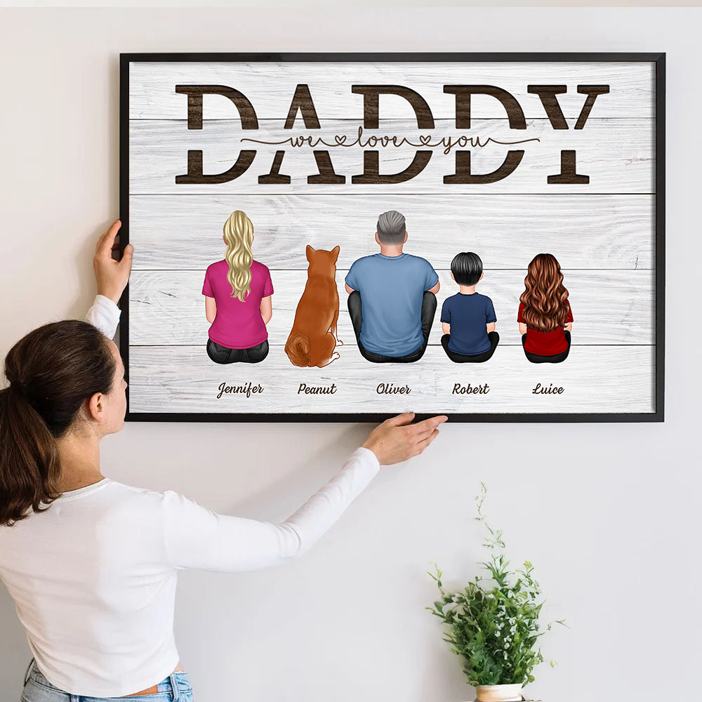 Daddy We Love You - Personalized Canvas - Father's Day Gift, Birthday Gift For Dad, Daddy
