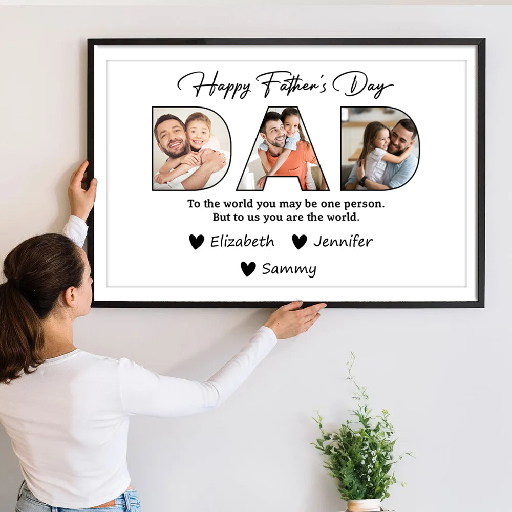 Custom Photo Happy Father's Day To Dad - Personalized Canvas - Gift For Dad, Grandpa, Father's Day