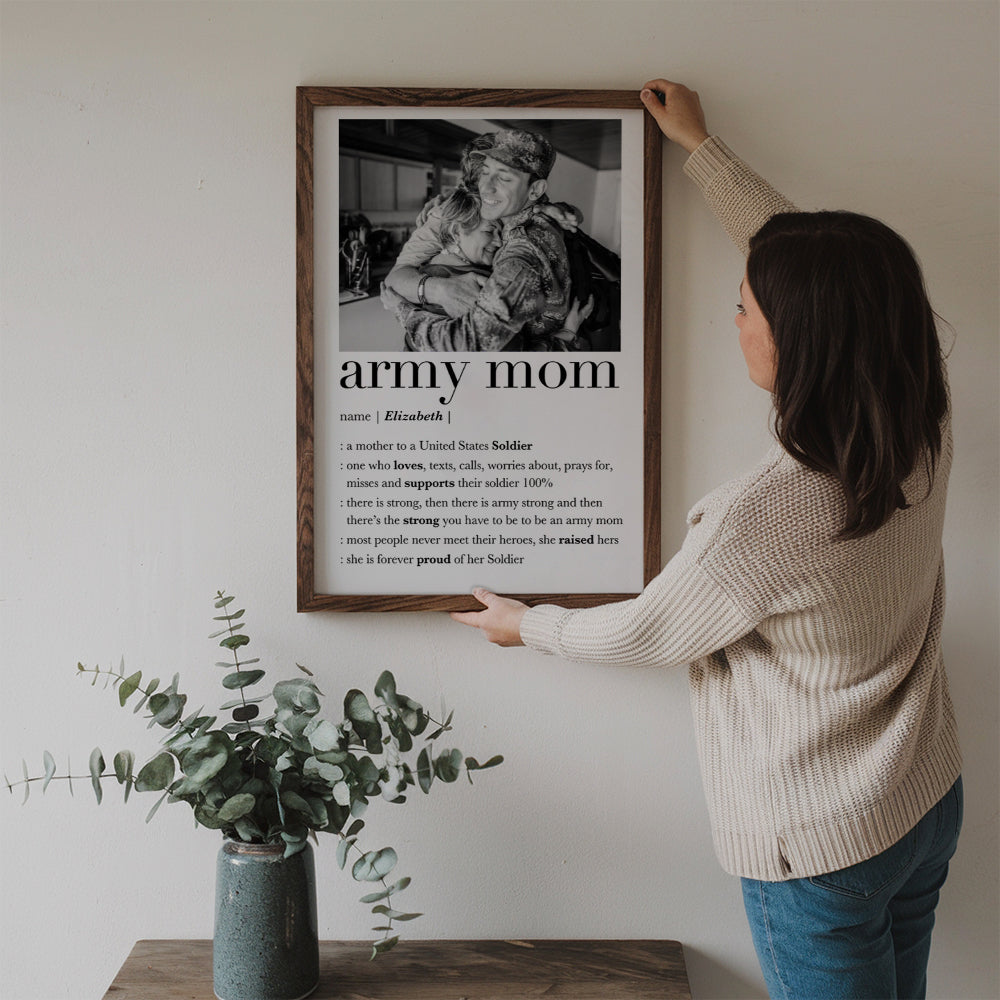 Custom Photo Army Mom - Personalized Canvas - Gift For Soldier Mother, Mothers Day Gift