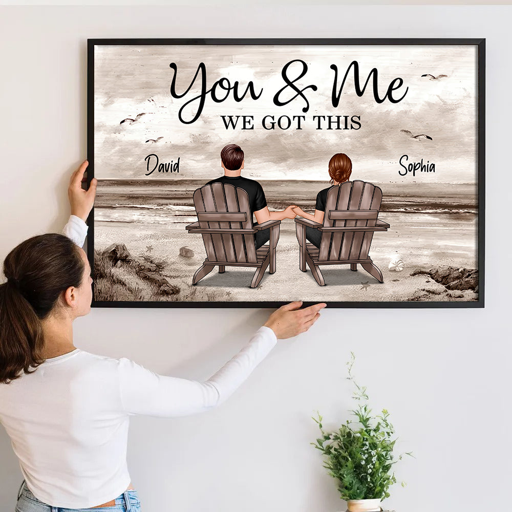 Eternal Love Couple Beach Landscape Retro Vintage - Personalized Canvas - Gift For Her/Him, Husband/Wife, Couples on Anniversary, Valentine's Day