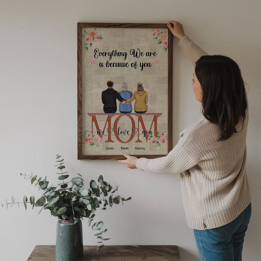 Mom You Are The World - Personalized Canvas - Gift For Gift For Mom, Mother's Day