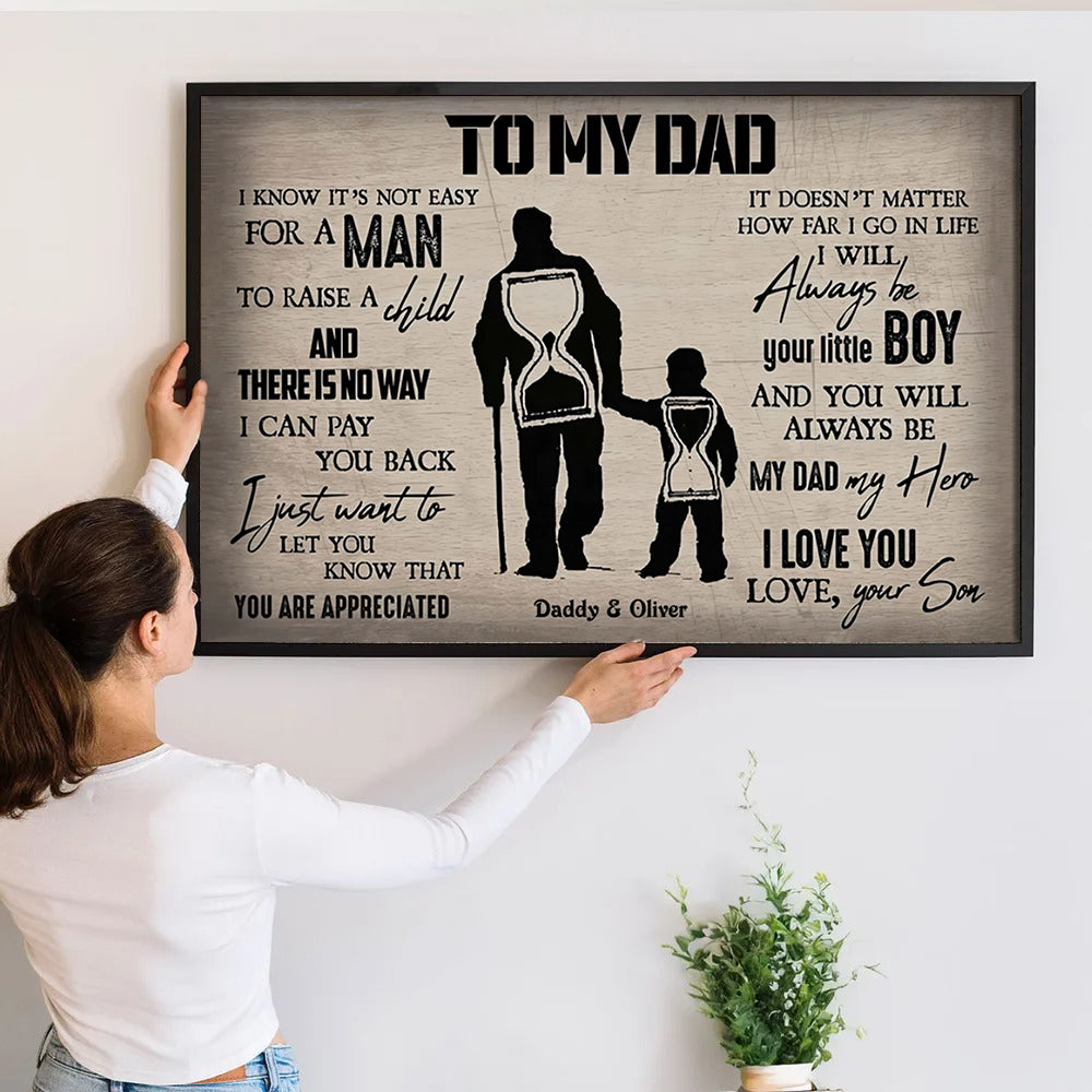 To My Dad From Son - Personalized Canvas - Father's Day Gift, Birthday Gift For Dad, Daddy