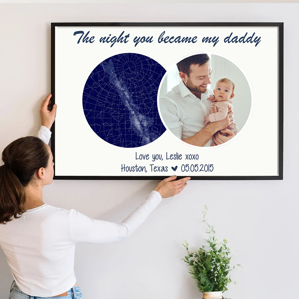 Custom Photo The Night You Became My Daddy - Personalized Canvas - New Dad Gift From Wife, First Father's Day