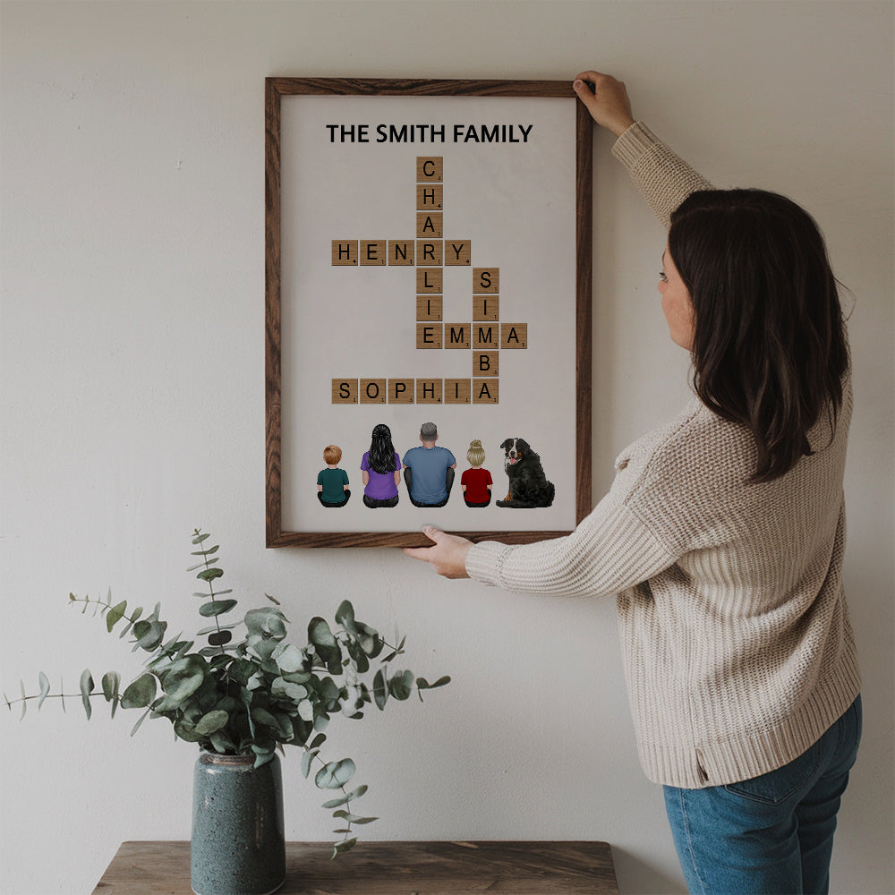 Family Make Your Own Crossword - Personalized Canvas Print - Gift For Family Members, Mom and Dad