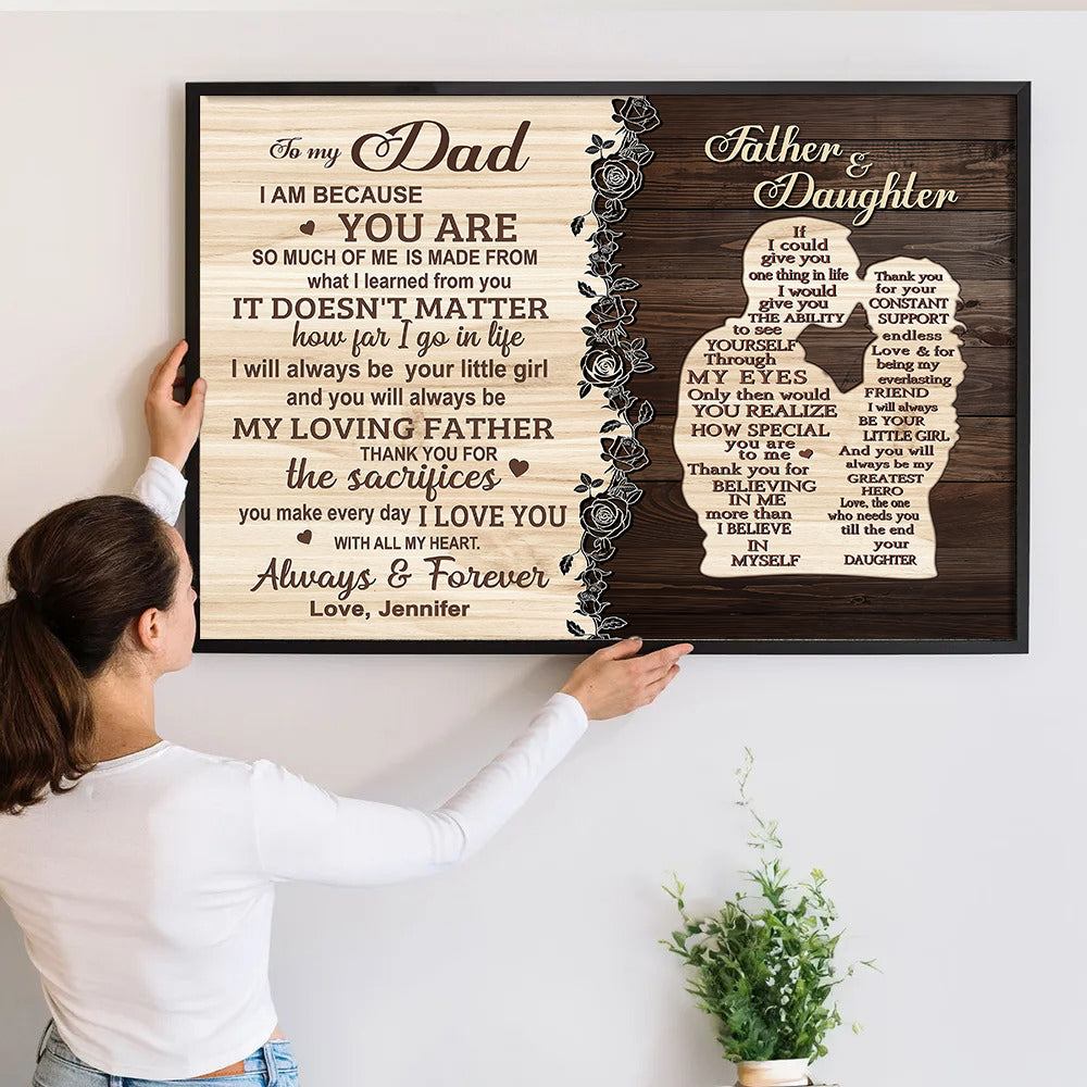 To My Dad From Daughter - Personalized Canvas - Father's Day Gift, Birthday Gift For Dad, Daddy