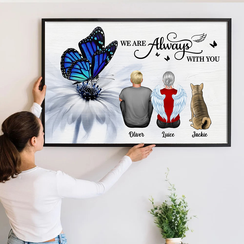 Butterfly I Am Always With You - Personalized Canvas - Gift For Family Members, Mom, Dad, Dog, Cat, Memorial