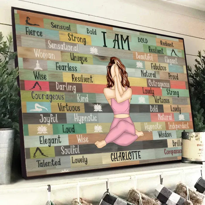 I Am Yoga Girl - Personalized Horizontal Canvas - Gift For Yoga Lovers, Mental Health Gifts