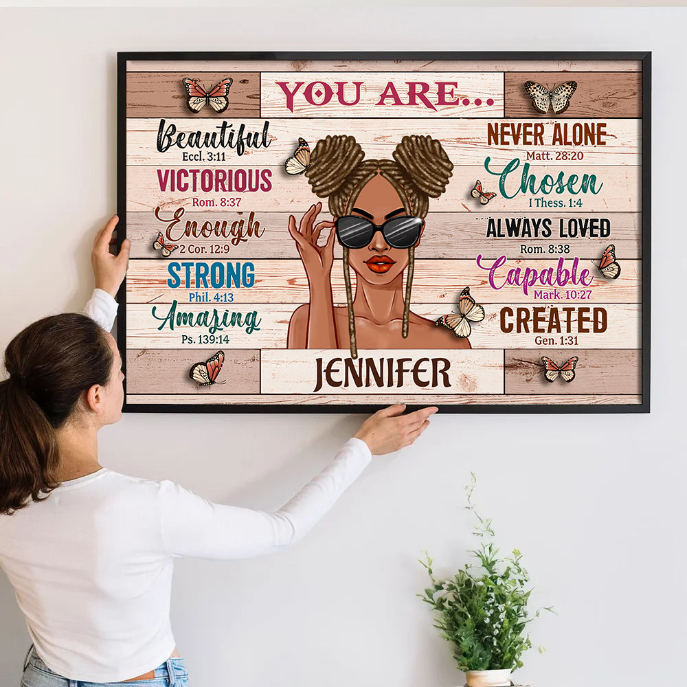 You Are Beautiful Victorious - Personalized Canvas - Gift for Black Woman, Black Girl, African American, Black History Month, Juneteenth