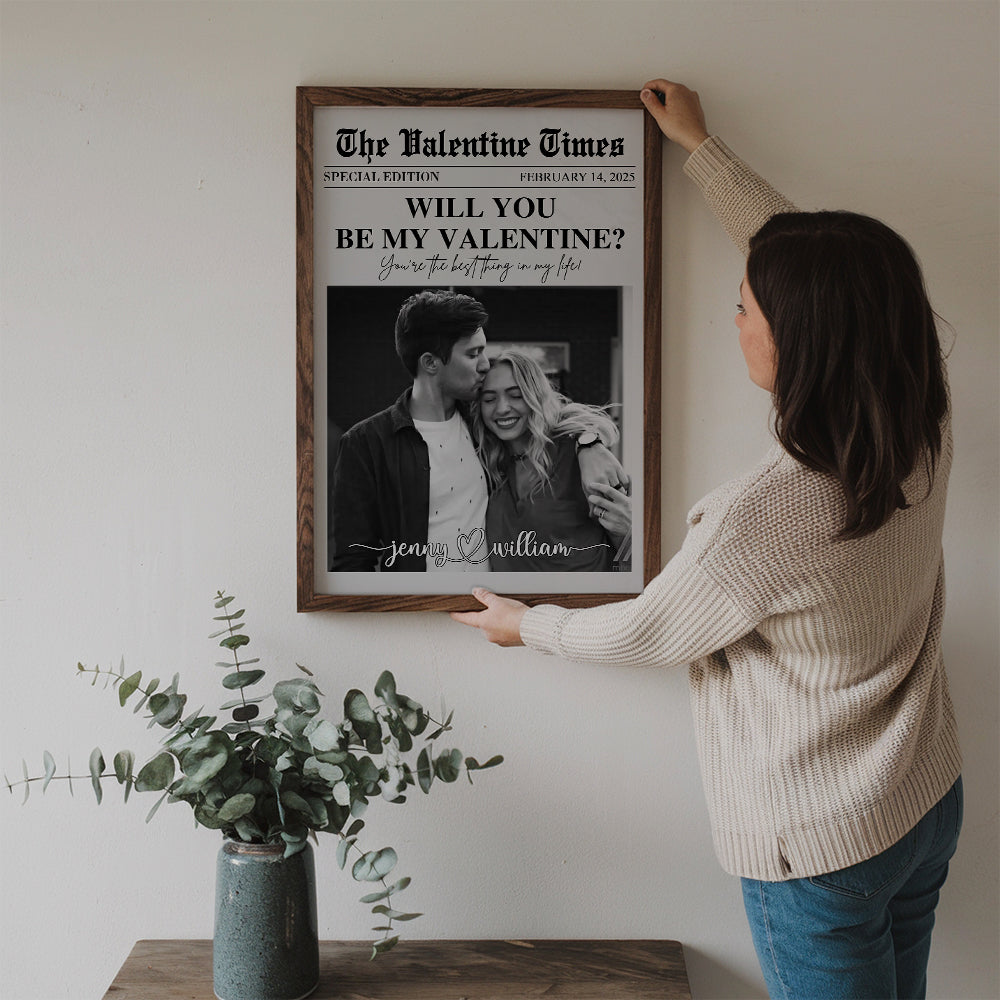 Will You Be My Valentines - Personalized Canvas Print - Gift For Her/Him, Husband/Wife, Couples on Anniversary, Valentine's Day