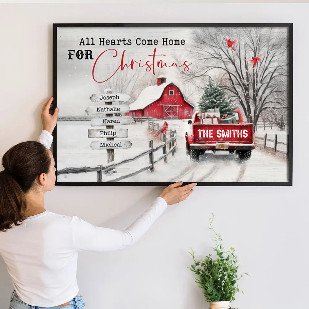 All Roads Lead Home At Christmas - Personalized Canvas - Gift For Family Members, Mom and Dad