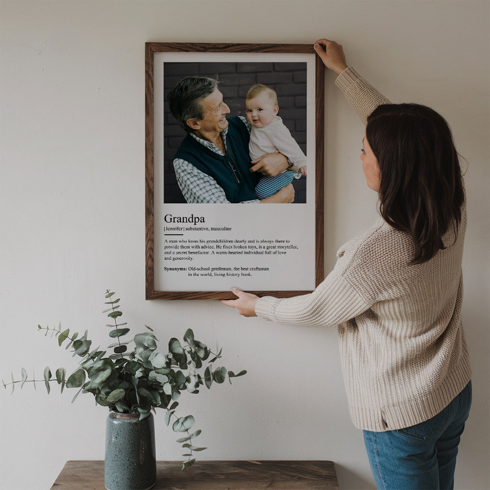 Custom Photo Grandpa Definition - Personalized Canvas - Father's Day Gift For Grandpa, Grandfather